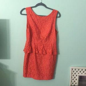 Forever 21 Pink Lace Dress with Ruffles